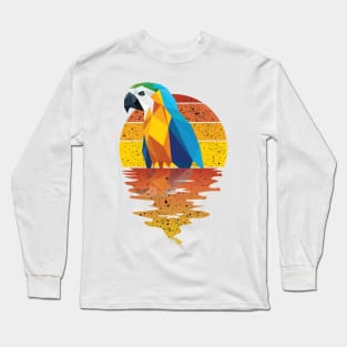 Vintage cute bird reflected on lights of moon Long Sleeve T-Shirt